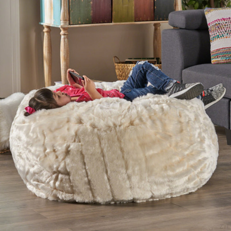 Fauteuil à billes 3 pieds, Tissu beige