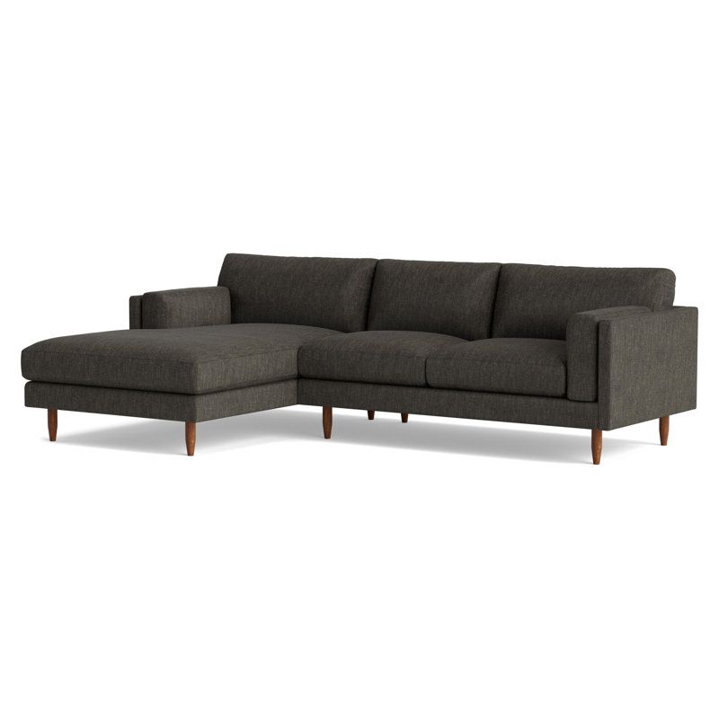 Skinny Fat Chaise Sectional, Left Hand Facing, Performance Weave - Onyx