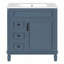 Meuble-lavabo avec lavabo en céramique, armoire avec 2 tiroirs et tablette réglable-1094874126