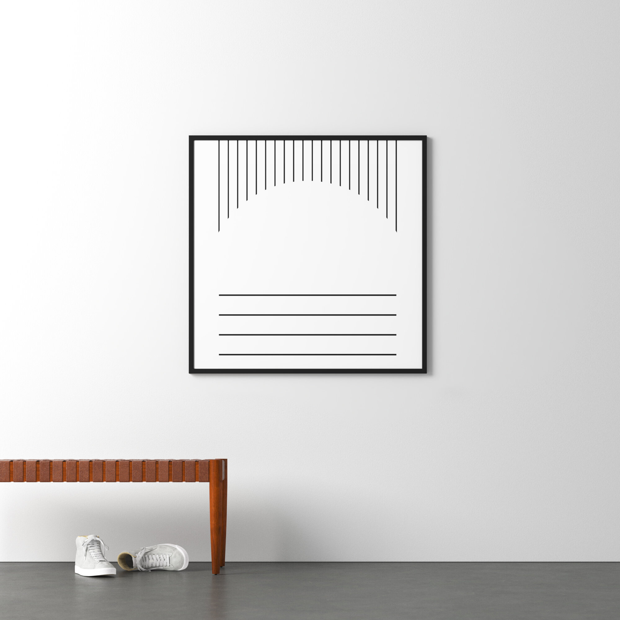 Modern Statement Stripes 2 by The Creative Bunch Studio, Black, 21" H x 21" W x 1" D