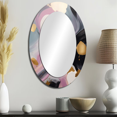 Miroir mural rose et doré Mysterious Marble IV