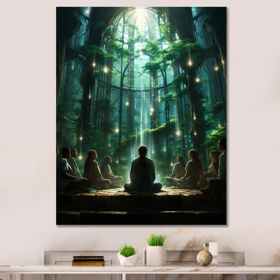 «Green Yoga Harmony In Forest» sur toile