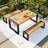 4-Person Solid Acacia Wood and Metal Rectangular Dining Set-442547946