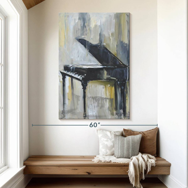 Abarca Piano In Gold I, 51" H x 34" W