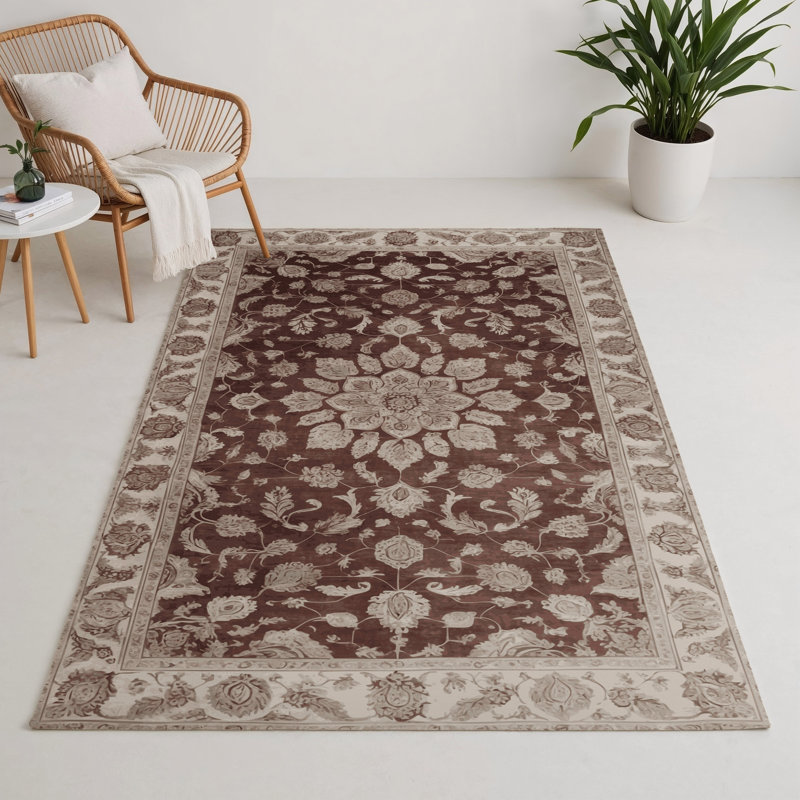 Tapis gris d'intérieur et d'extérieur Tabriz, Rectangle 5 pi x 7 pi