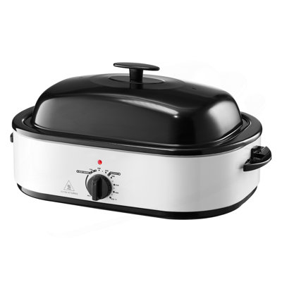 Roaster Oven, 18QT Electric Roaster Oven, 150-450℉ Adjustable Temperature Electric Roasting Pan, Multifunctional Electric Roasters Oven With Self-Basting Lid, Removable Pan And Rack For Holiday