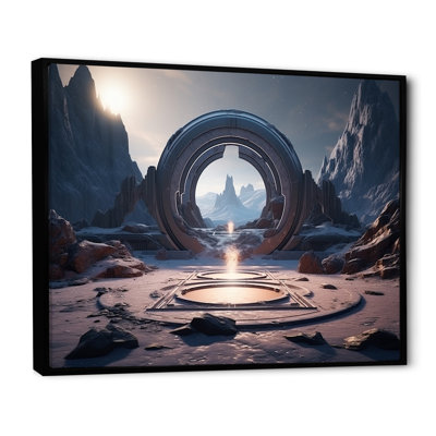 Portail surréaliste galaxie paysage IV - surréalisme, art mural