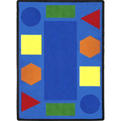 Rectangle Geometric Machine Woven Nylon Rug
