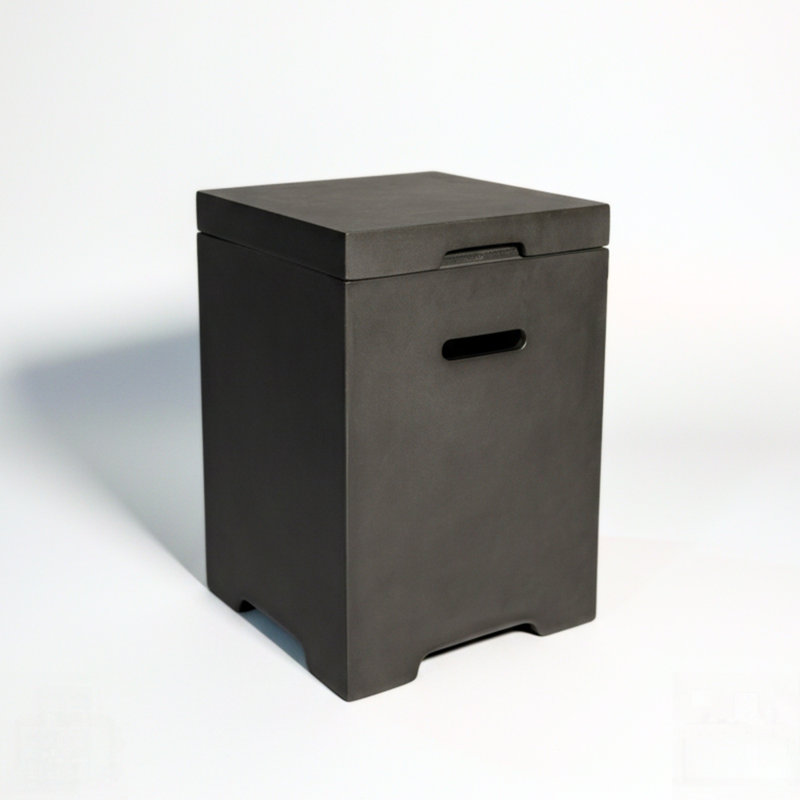 Table de couverture de réservoir de propane, cachette extérieure de cylindre pour foyer et plaque chauffante, finition en béton léger durable et élégante