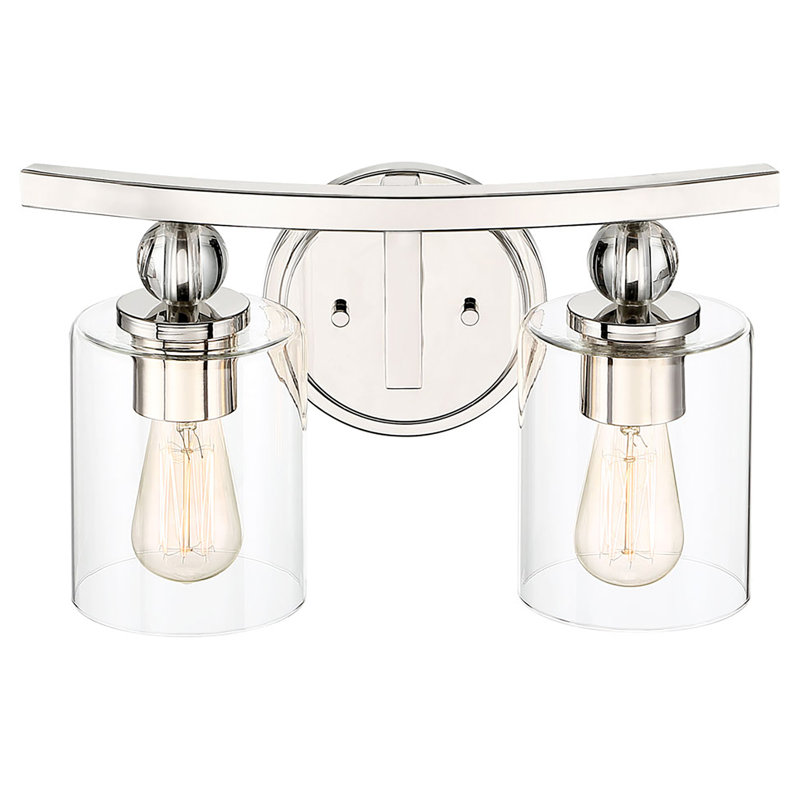 Ivy Bronx Friedman Polished Nickel With Clear Vanity Light