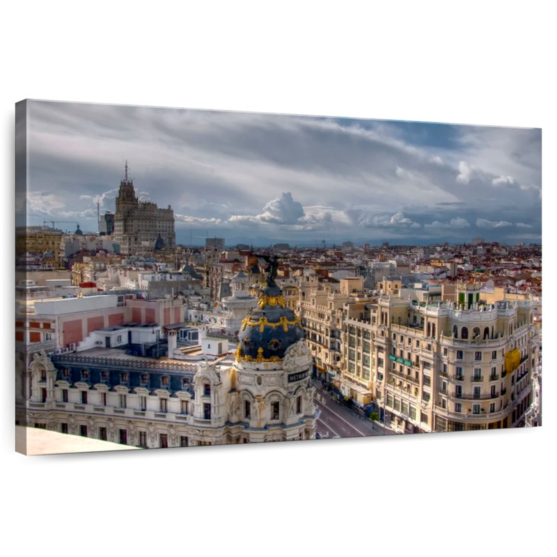 Sireci Madrid Skyline Over Gran Via, 34" H x 51" W