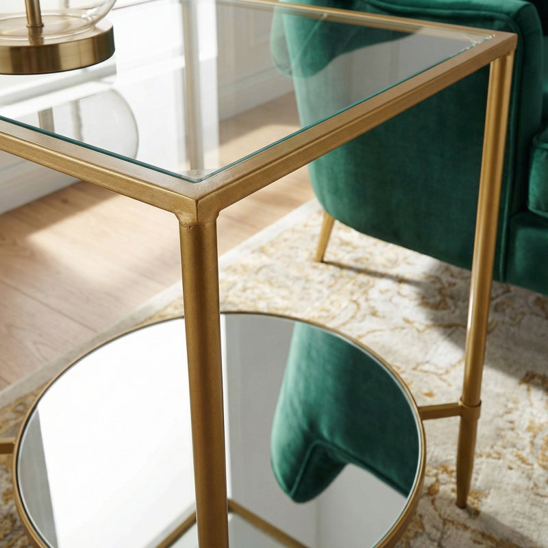 Phillippa Glass Top End Table