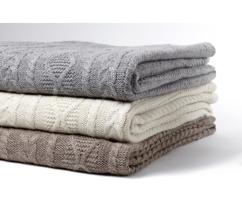 Howard Cable Alpaca Throw, Natural