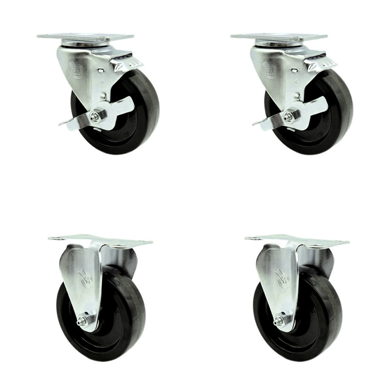 4 Piece Phenolic Top Plate Caster Set