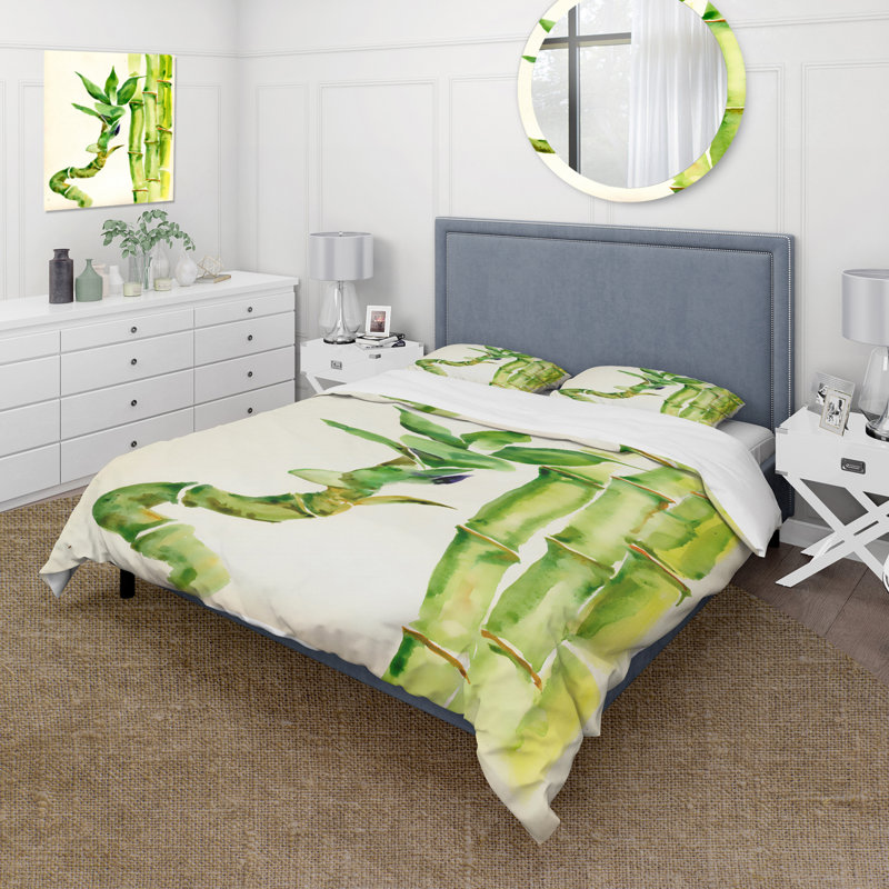 Ensemble de housse de couette Tropical Bamboo Branches In The Forest VI - Microfibre de polyester