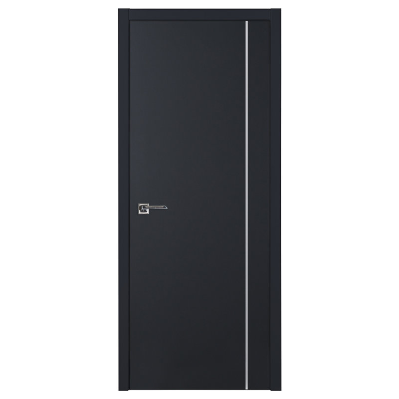 Glam G-Pro 005 Porte intérieure pré-suspendue en stratifié noir doux 18 po x 80 po, 18 po x 80 po, Noir doux, Oui
