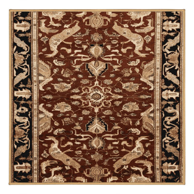 Machine Washable Persian Brown Area Rug