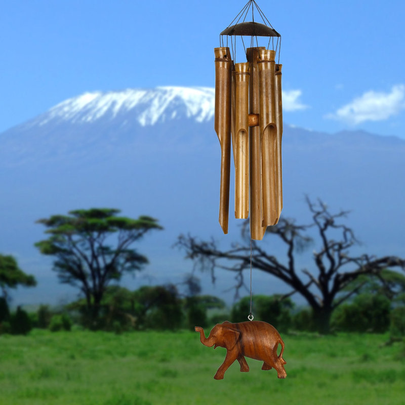 Carillon demi-noix de coco - moyen, éléphant