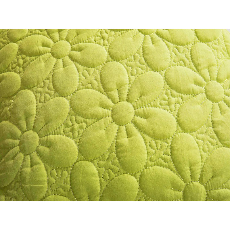Taies décoratives matelassées à motif floral, 20 po x 26 po, Lime
