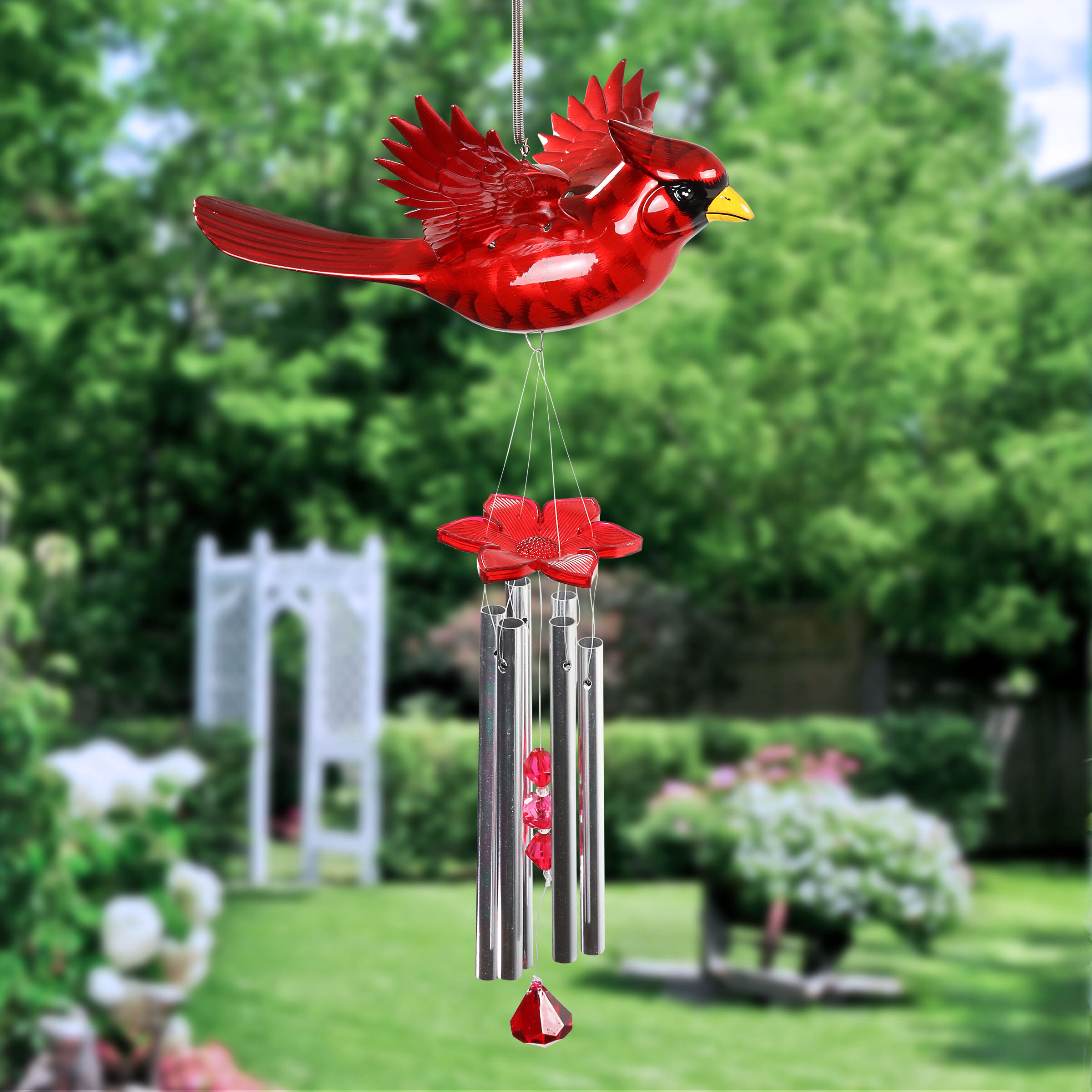 Exhart Large WindyWings Cardinal Wind Chime & Reviews | Wayfair