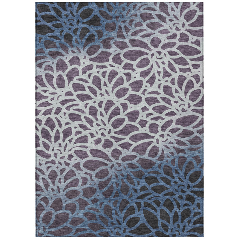 Machine Washable Indoor/Outdoor Chantille ACN2412 Botanical Rug, Rectangle 2'6" x 3'10"
