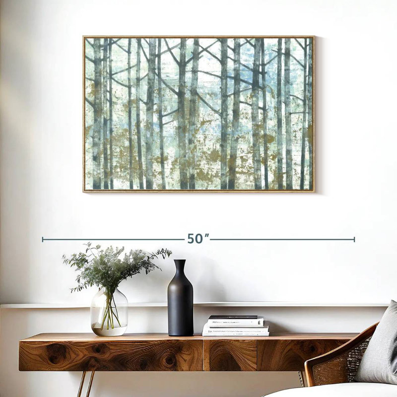Brise de forêt, Cadre flottant en bois naturel, 37 po x 25 po