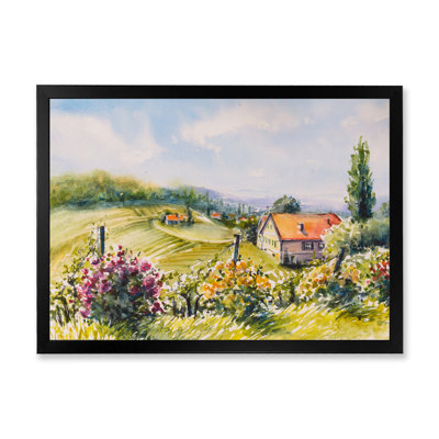 " Little House In The Green Countryside " Painting Print