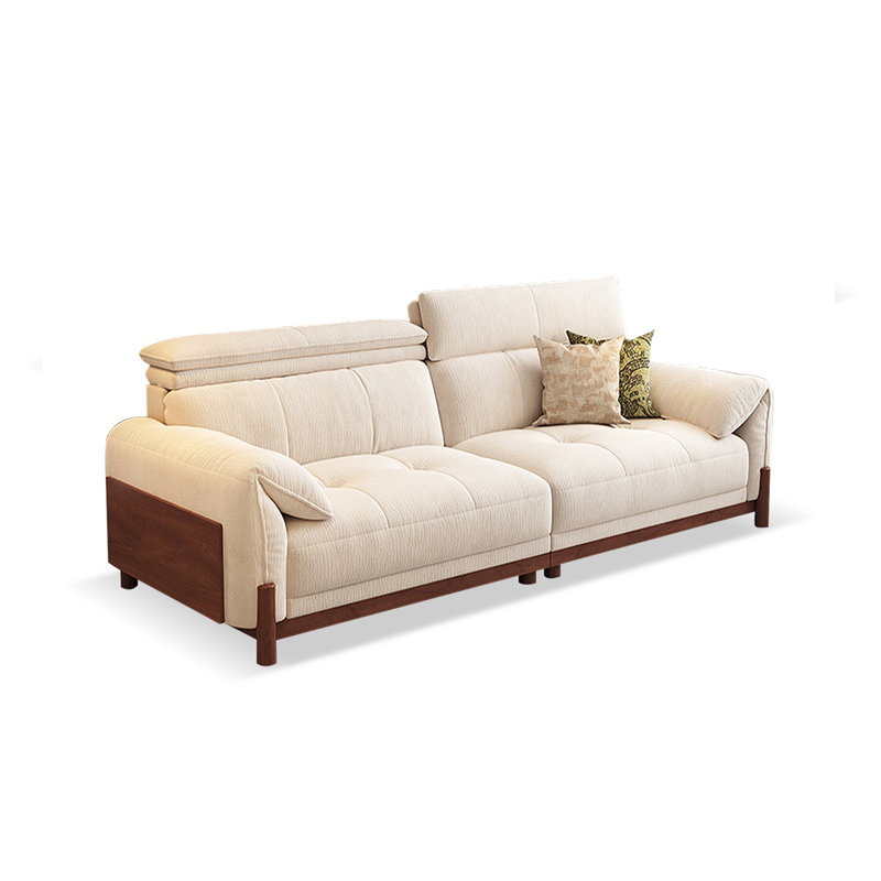 Canapé modulaire en chenille crème, H 40,55 po x l 94,49 po x P 39,37 po, 3, Crème