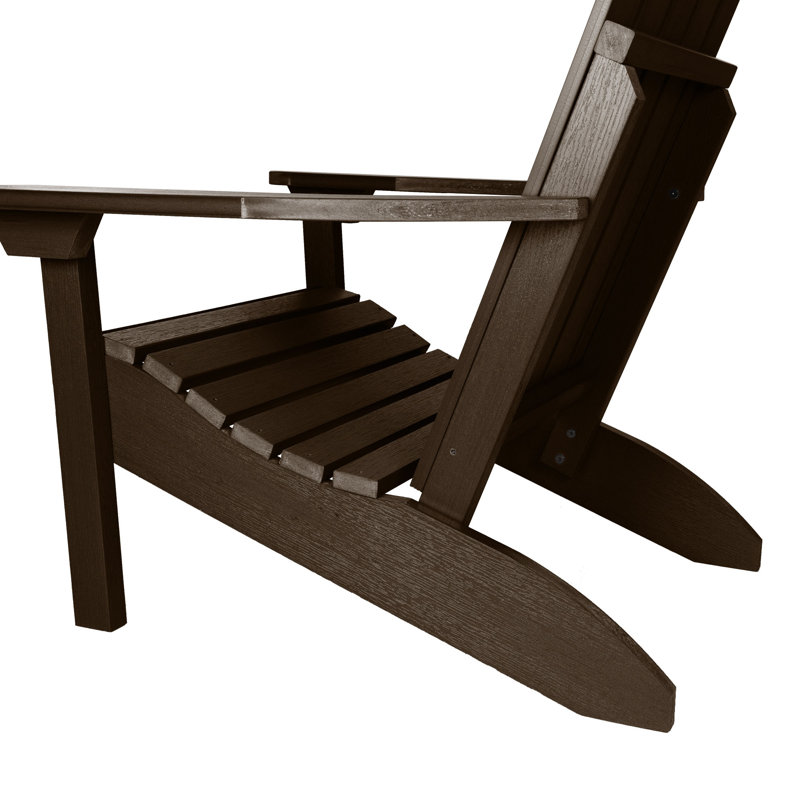Anette Outdoor Adirondack Chair With Ottoman, Weathered Acorn