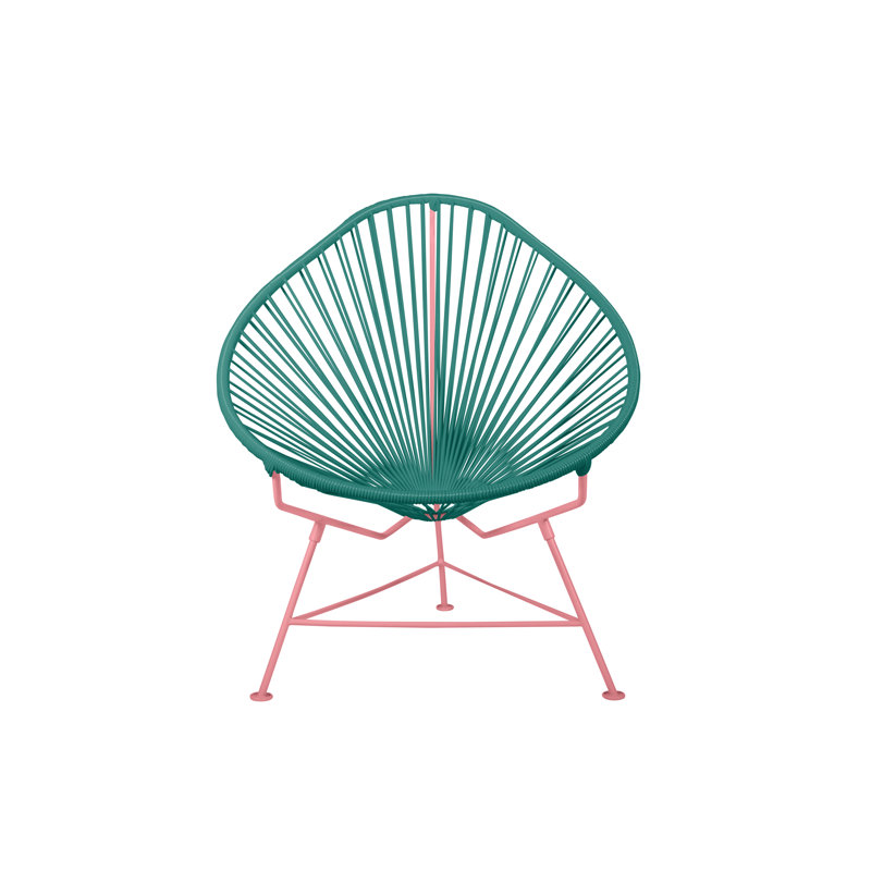 Chaise de jardin, Turquoise / corail