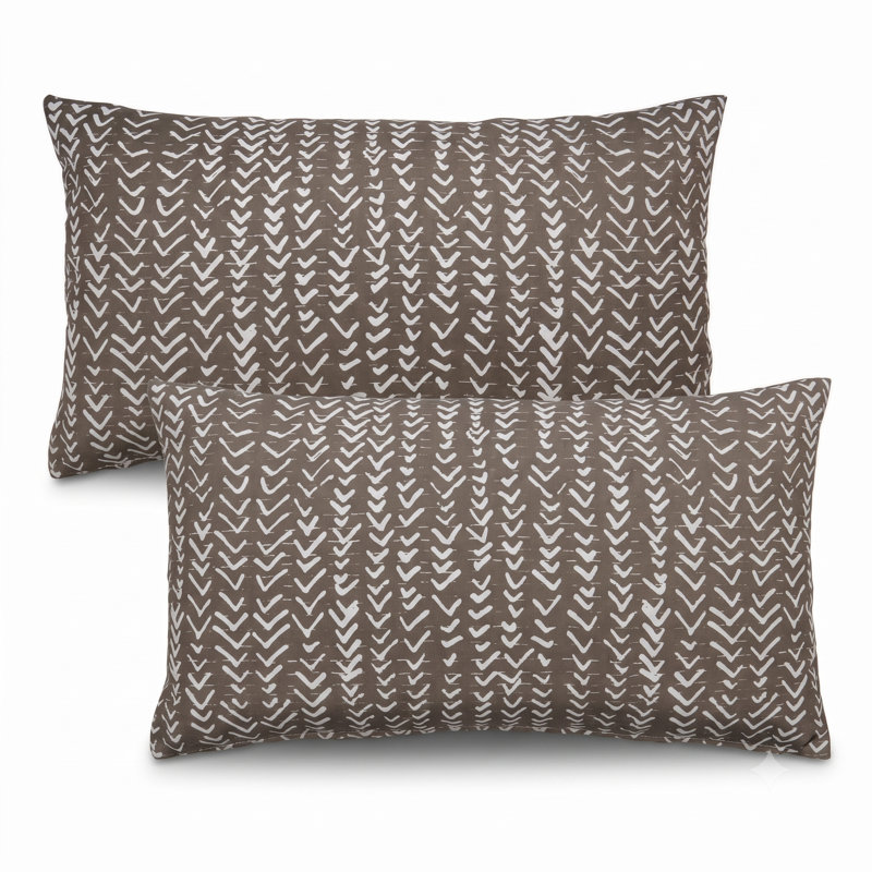 Ensemble de 2 housses de coussin lombaire intérieur / extérieur 12 po x 25 po hydrofuges et résistantes à la décoloration