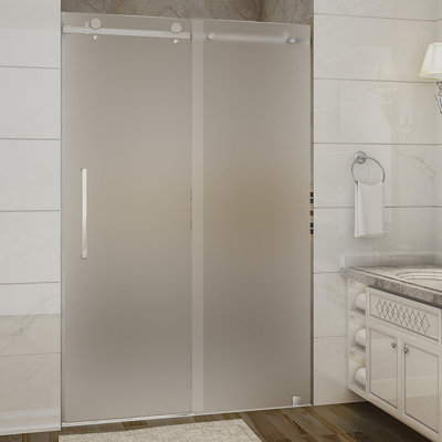 Moselle 75" H Sliding Frameless 48'' W x 75'' H Shower Door