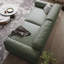 Canapé modulaire vert en cuir véritable