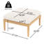 Repose-pieds d'extérieur en bois d'acacia Terassi, finition teck clair avec coussin beige