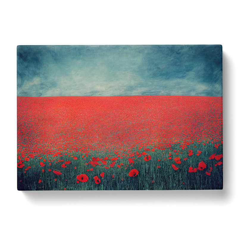 Resplendent Poppy Field Flowers - Wrapped Canvas, 50cm H x 76cm W x 3cm D