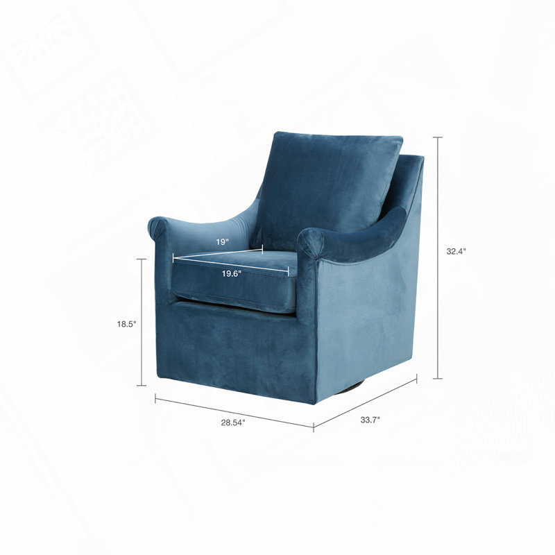 Fauteuil demi-tonneau pivotant rembourré