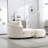 Slipcovered Barrel Chair With Ottoman-1750197661