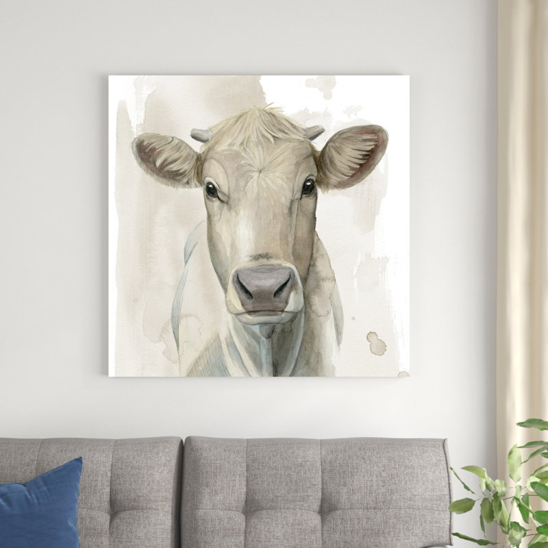 «Prairie Bovine I», peinture sur toile, H 36 po x l 36 po