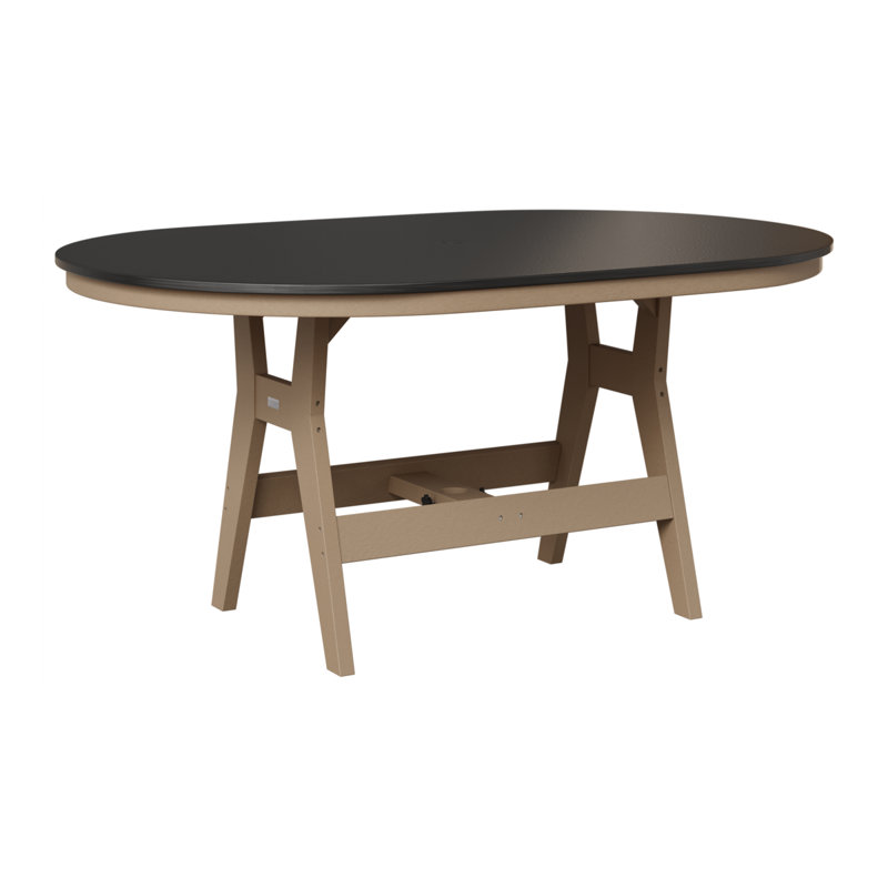 Table de bar berlinoise Berlin, H 38,87 po x l 64 po x P 44 po, Noir martelé, Bois vieilli