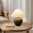 Birdsboro 15.75“ 1 - Light Minimalist Black Porcelain Base Ceramic Table Lamps With Fabric Lamp Shade-1393544791