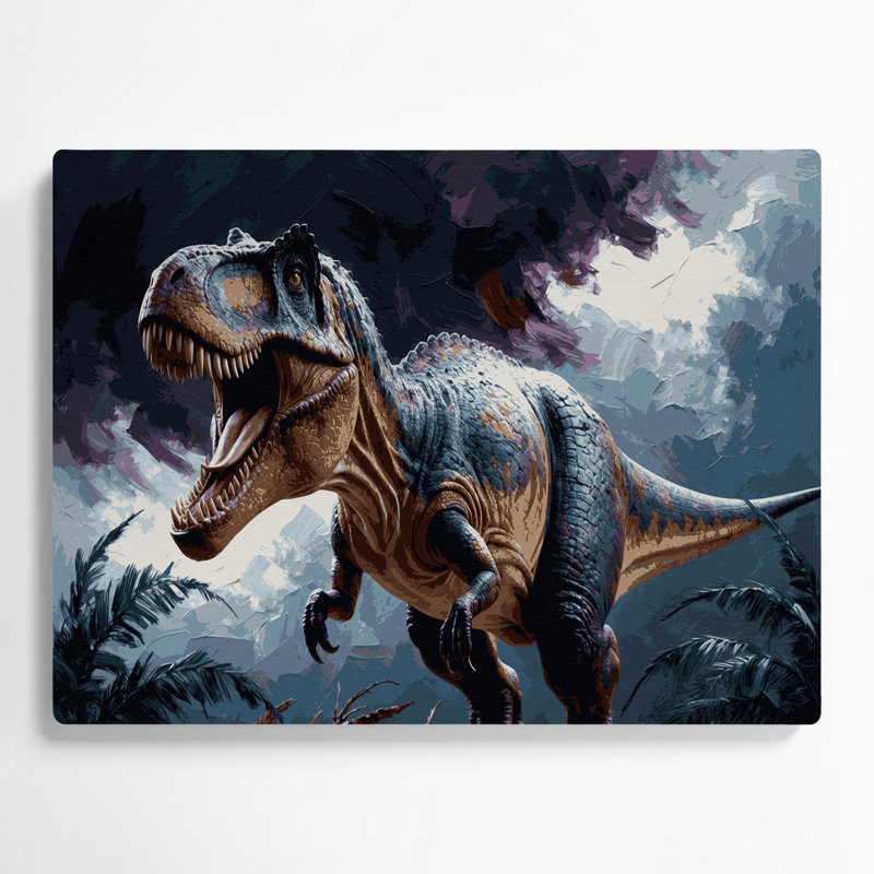 «Dinosaur Allosaurus», art mural en métal noir, H 11 po x l 14 po
