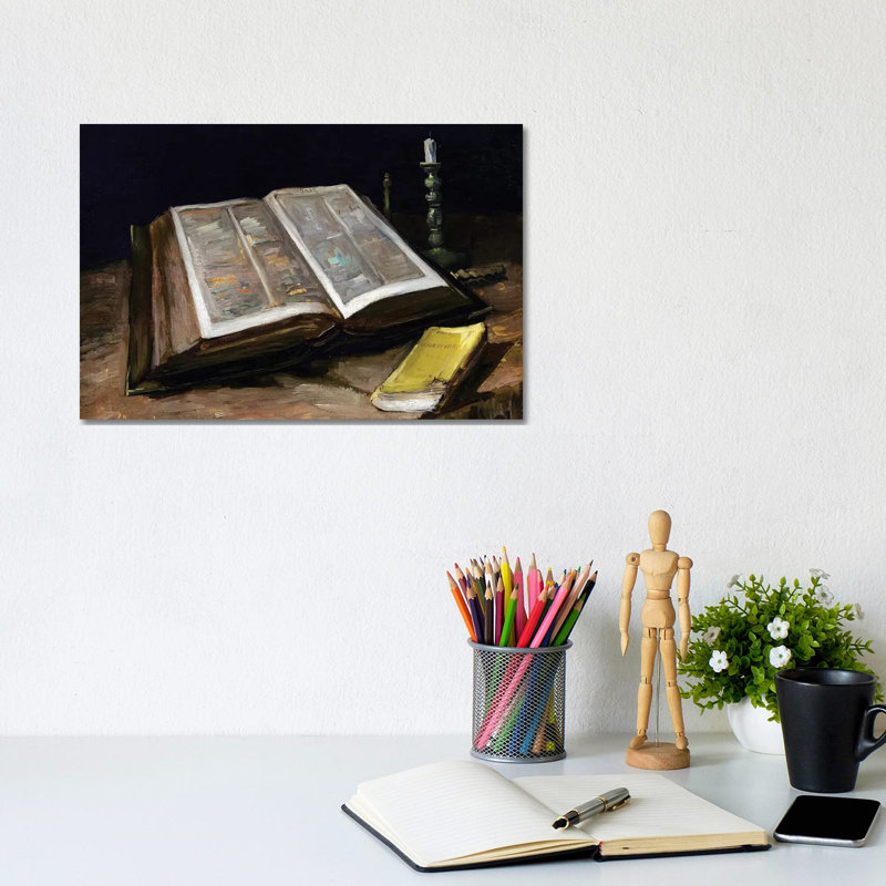 Still Life With Bible by Vincent Van Gogh - Wrapped Canvas Painting, 20.32 cm H x 30.48 cm W