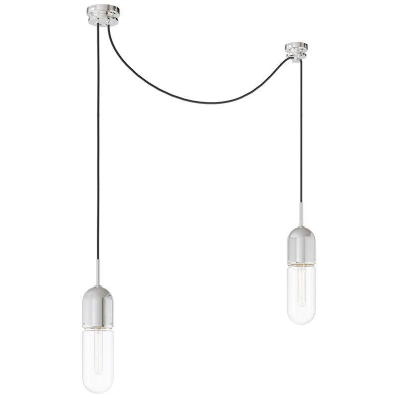 Junio 2 - Light Chandelier, Clear, Polished Nickel