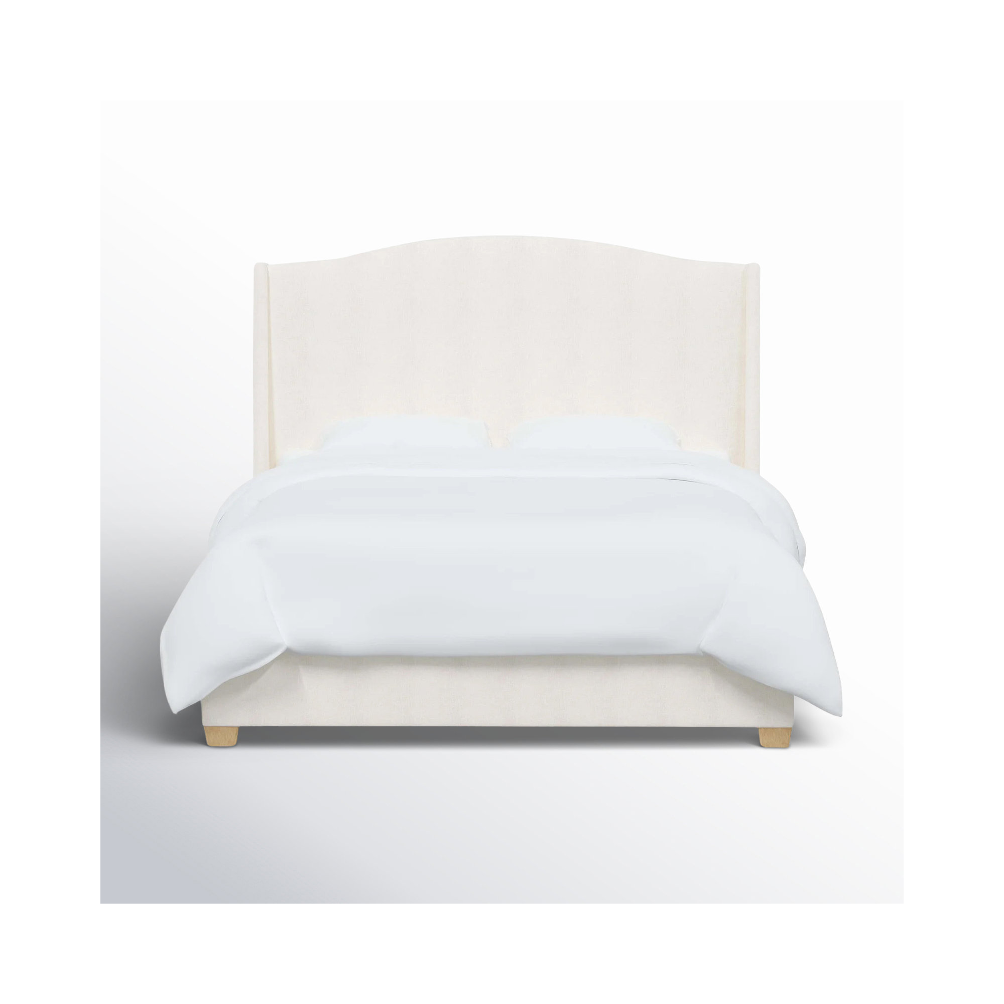 Allis Upholstered Wingback Bed, Zuma White Textured Linen, Full