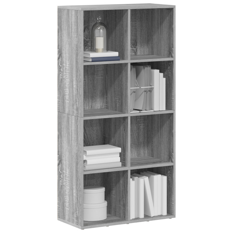 Abelia Bookcase, (4 Shelves) 130cmH x 66cmW x 30cmD, Grey Sonoma