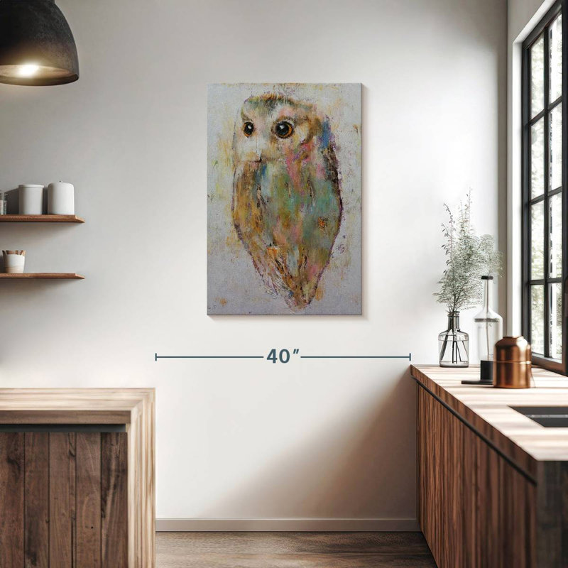 Brampt Pastel Abstract Owl, 36" H x 24" W