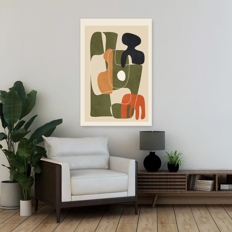 Art mural abstrait géométrique Mid-Century, H 36 po x l 24 po
