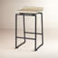 Tabouret de bar et de bar en bois de manguier massif Barlow-1832986257