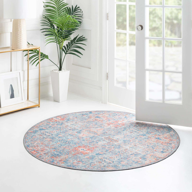 Tapis Bungalow Bungalow Timeless - bleu, Rond 3 pi 6 po