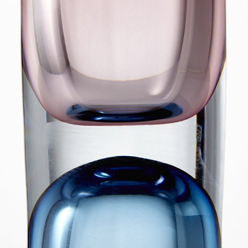 Majeure Glass Table Vase, 8.75" H x 3.25" W x 3.25" D, Purple/Blue